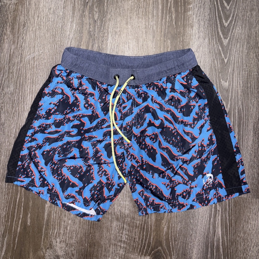 VTG Diesel Beachwear Swim Shorts Large "Only The Brave" Logo Retro Y2K Sporty